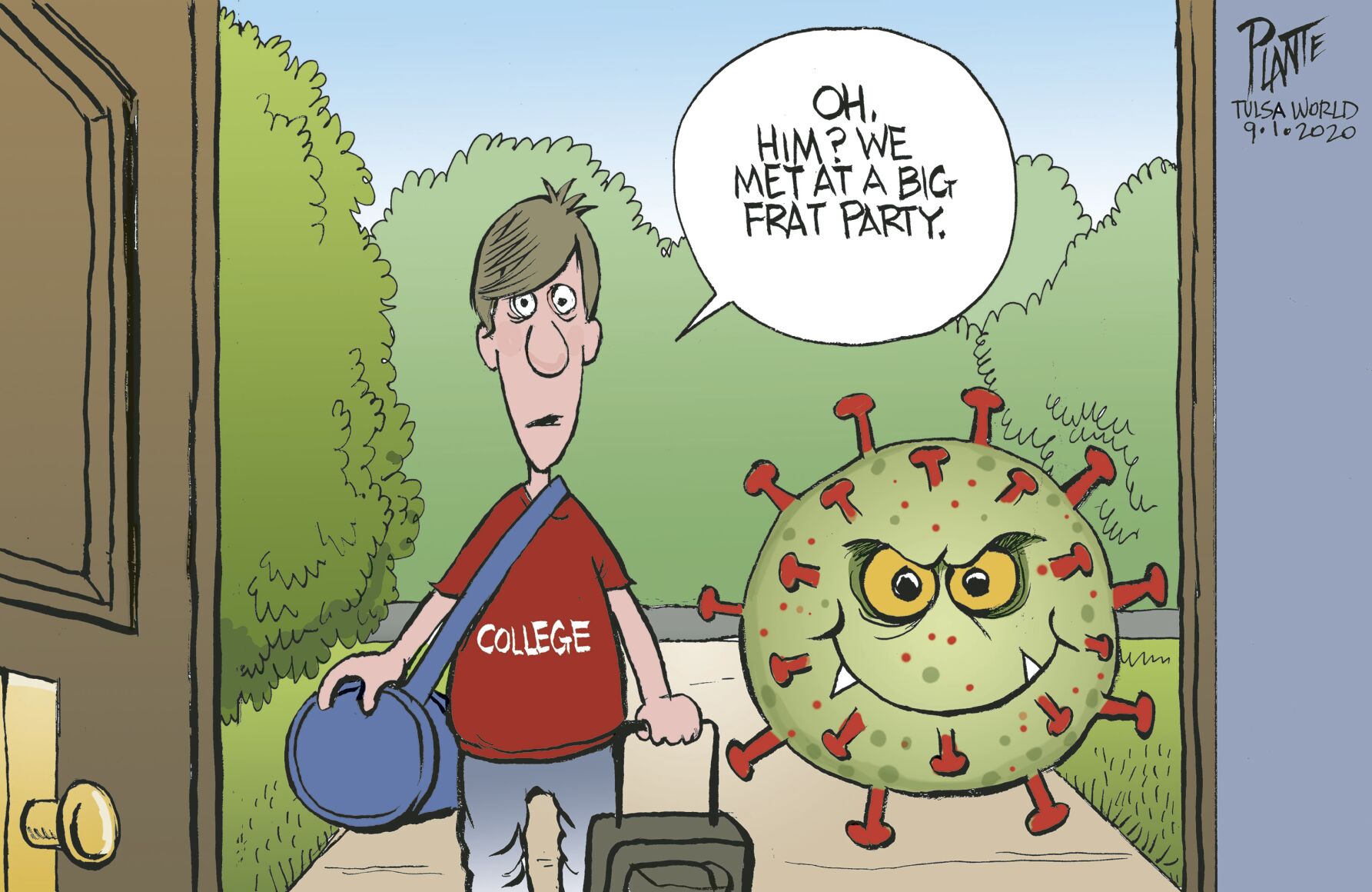 Bruce Plante Cartoon: Home from college